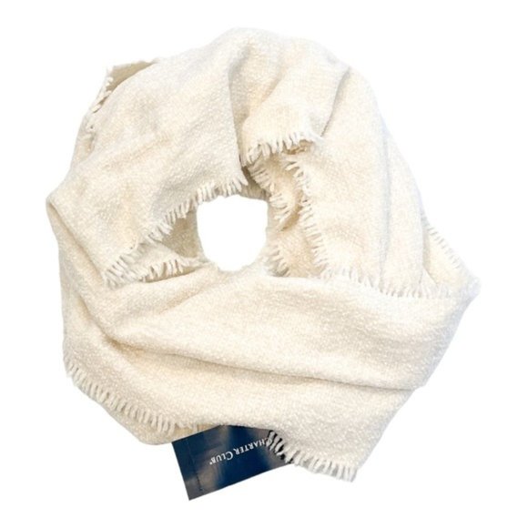 CHARTER CLUB Woven Chenille Loop Scarf - Ivory - NWT - Picture 2 of 2